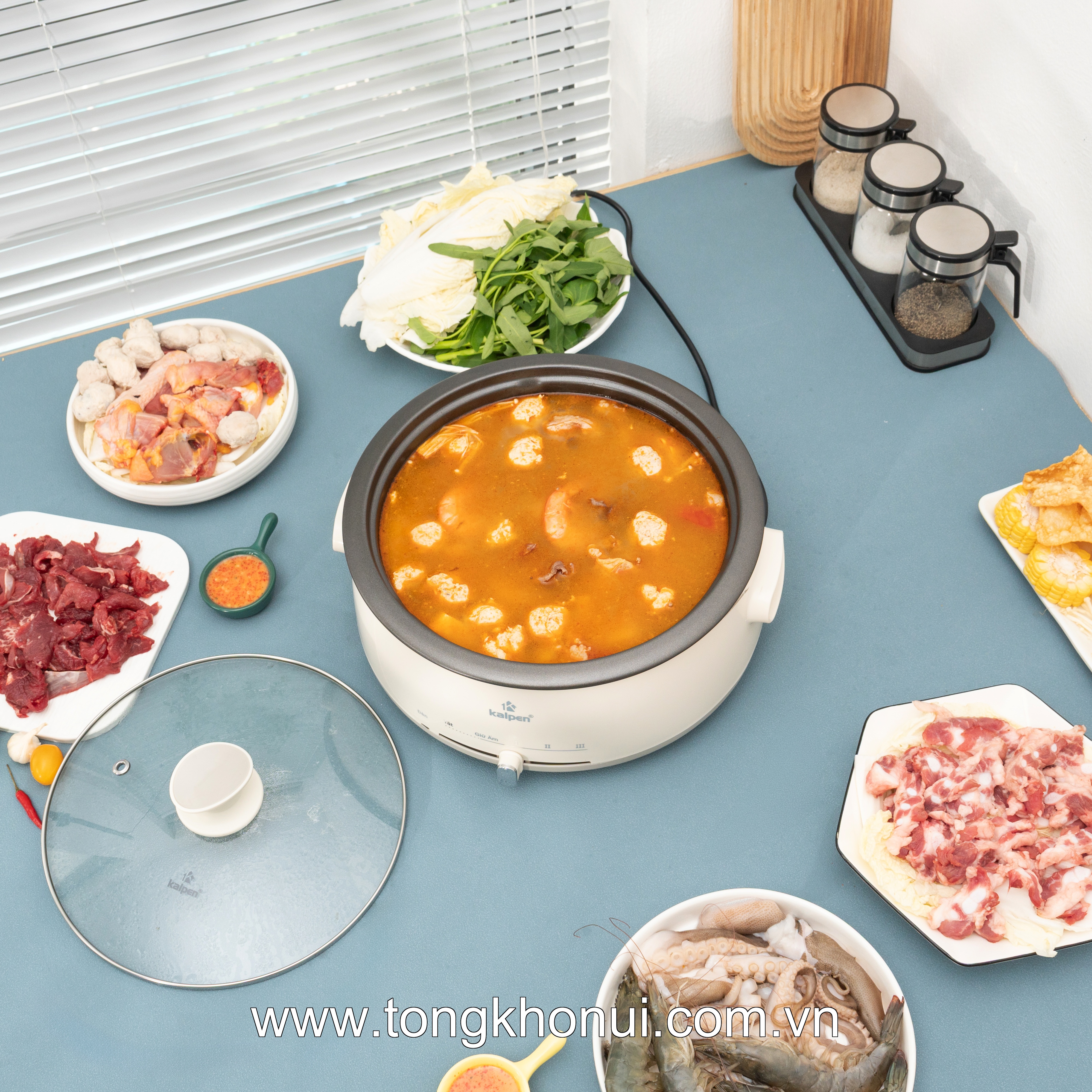 Nồi lẩu điện Kalpen 4L khay lẩu tháo rời, 1660W, P11 ảnh 11